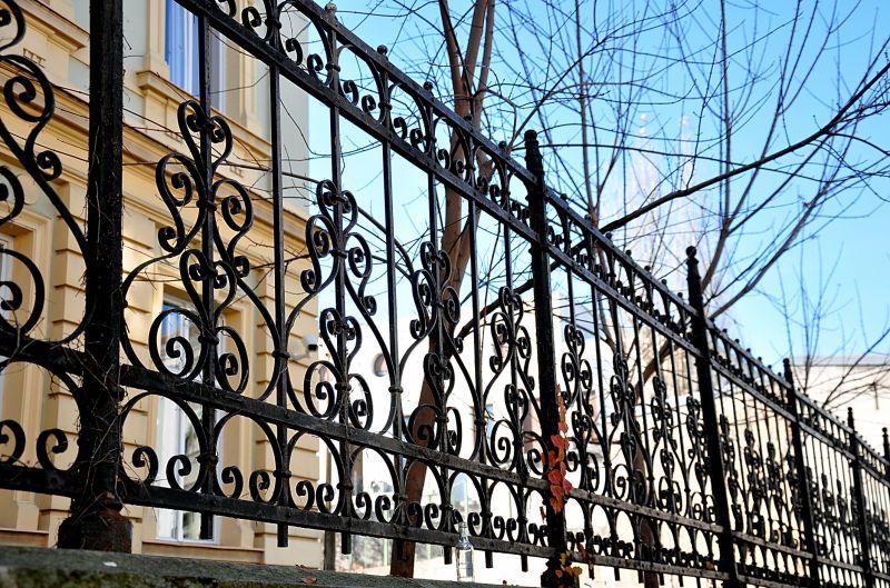 Black Iron Fence Installation detail